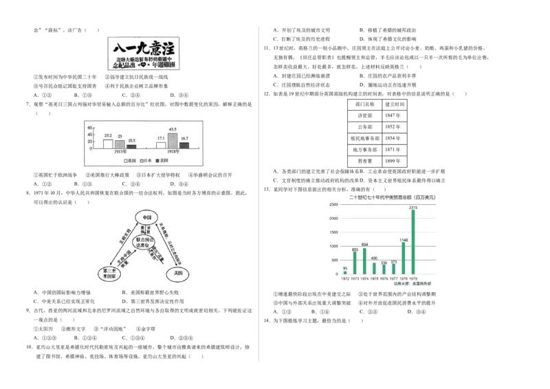 《历史（北京卷）（考试版A3）_高考一二三轮复习_历史_2026年-历史高考专项复习_2026年高考第一二三次模拟考试历史-G181_高考历史第一次模拟卷23套_2025版》第2页预览