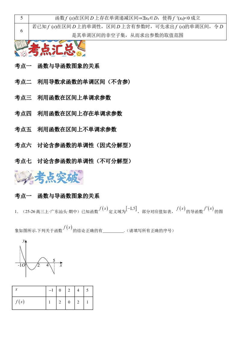 《3.2导数与函数的单调性（全国通用）（学生版）_高考一二三轮复习_数学_2027年高考数学一轮更新中_112027届高考数学一轮复习测试讲义（全国通用）》第2页预览