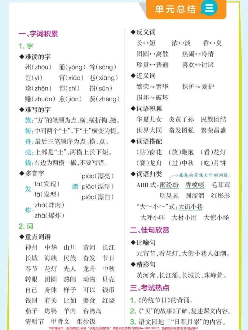 《二年级下册语文知识点总结,字词积累、佳句欣赏#关注我持续更新小学知识#学习资料分享#知识点总结#小学语文知识点@qunju888.com小助手@qunju888.com热点@qunju888.com创作者中心》第3页预览