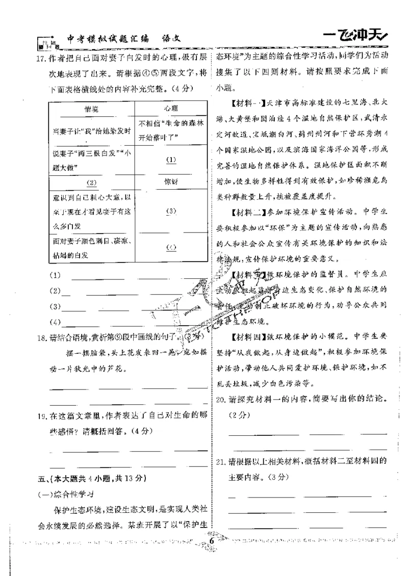 《2025《一飞冲天-中考模拟试题汇编》语文_初中全科知识点总结和试卷_赠送习题试卷_初中3年学习辅助资料_1、初中学习资料_24秋试卷_《一飞冲天-中考专项》》第8页预览