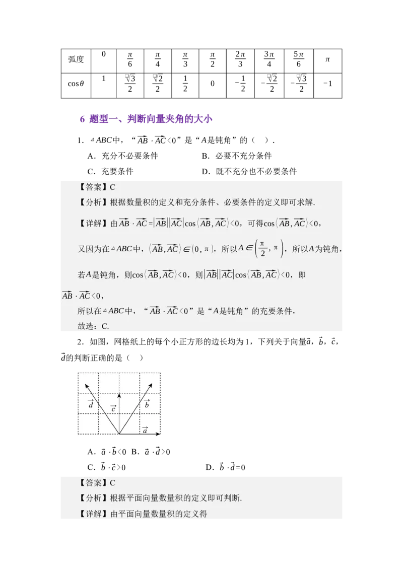 《3.3平面向量的数量积（讲义）（教师版）_高考一二三轮复习_数学_2026年_2026年体育单招数学零基础一轮总复习-G412_资料》第4页预览