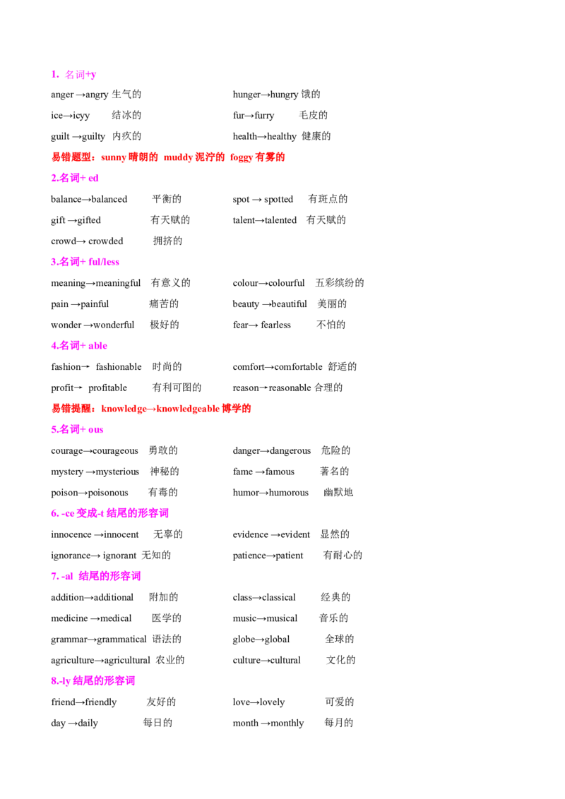 《专题23形容词副词1（知识清单）（教师版）_高考一二三轮复习_英语_2026年_2026年高考英语一轮复习讲义+练习+课件（新教材新高考）-G55_2026版_知识清单》第7页预览