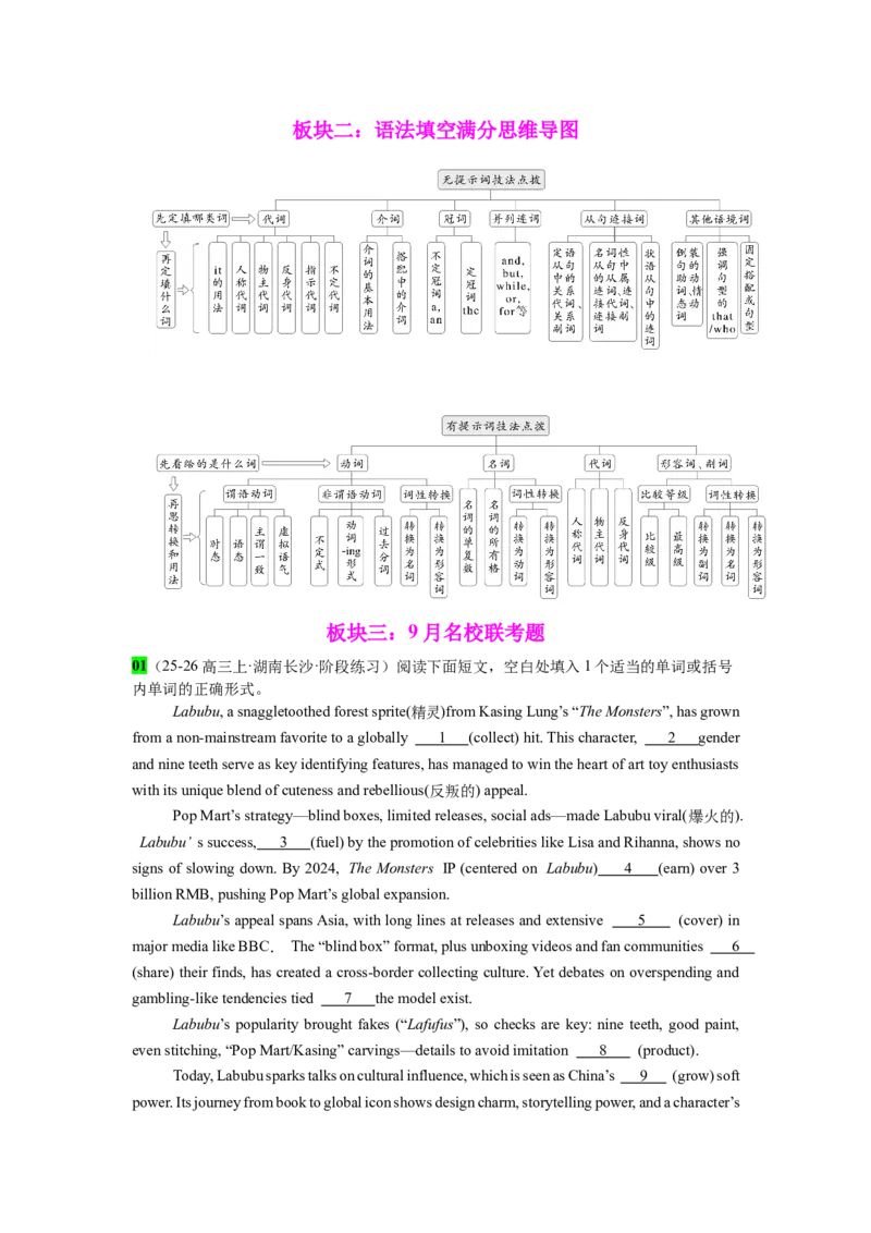 《专题26语法填空之9月名校联考题(灵长类动物学家珍·古道尔去世+Labubu玩偶受宠+高校甲骨研究)（学生版）_高考一二三轮复习_英语_2026年-英语高考专项复习_资料_资料》第2页预览