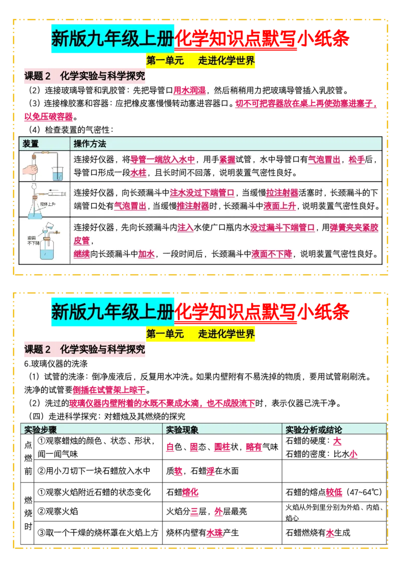 《版（3）新版九年级上册化学知识点默写小纸条答案_2026秋初中教辅合集_2027学科网&_2026秋《九上化学•知识点默写小纸条》3版》第5页预览
