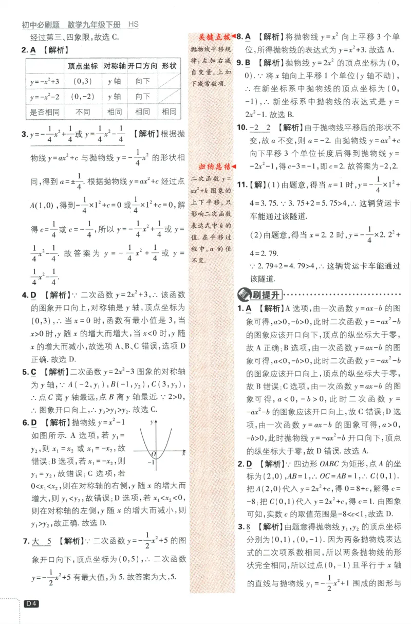 《2024版《初中必刷题》数学9下（HS）-批注式详答与详析_初中全科知识点总结和试卷_赠送习题试卷_初中3年学习辅助资料_2、2025初中必刷题合集_初中必刷题23+24+25上册_25初中必刷_初中必刷题》第6页预览