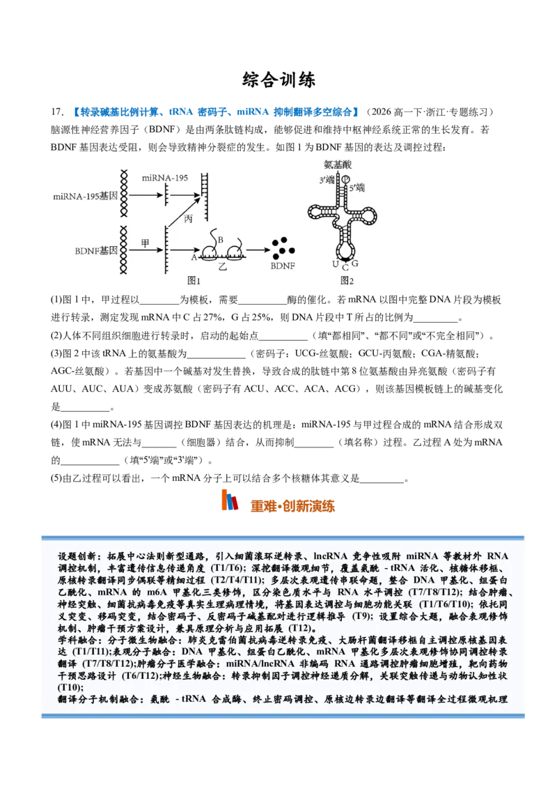 《第21讲基因的表达、基因与性状的关系（专项训练）（全国通用）（试题版）_高考一二三轮复习_生物_2027年高考生物一轮_2027年高考生物一轮复习讲义+练习+课件（新教材新高考）-G55_2027版》第6页预览