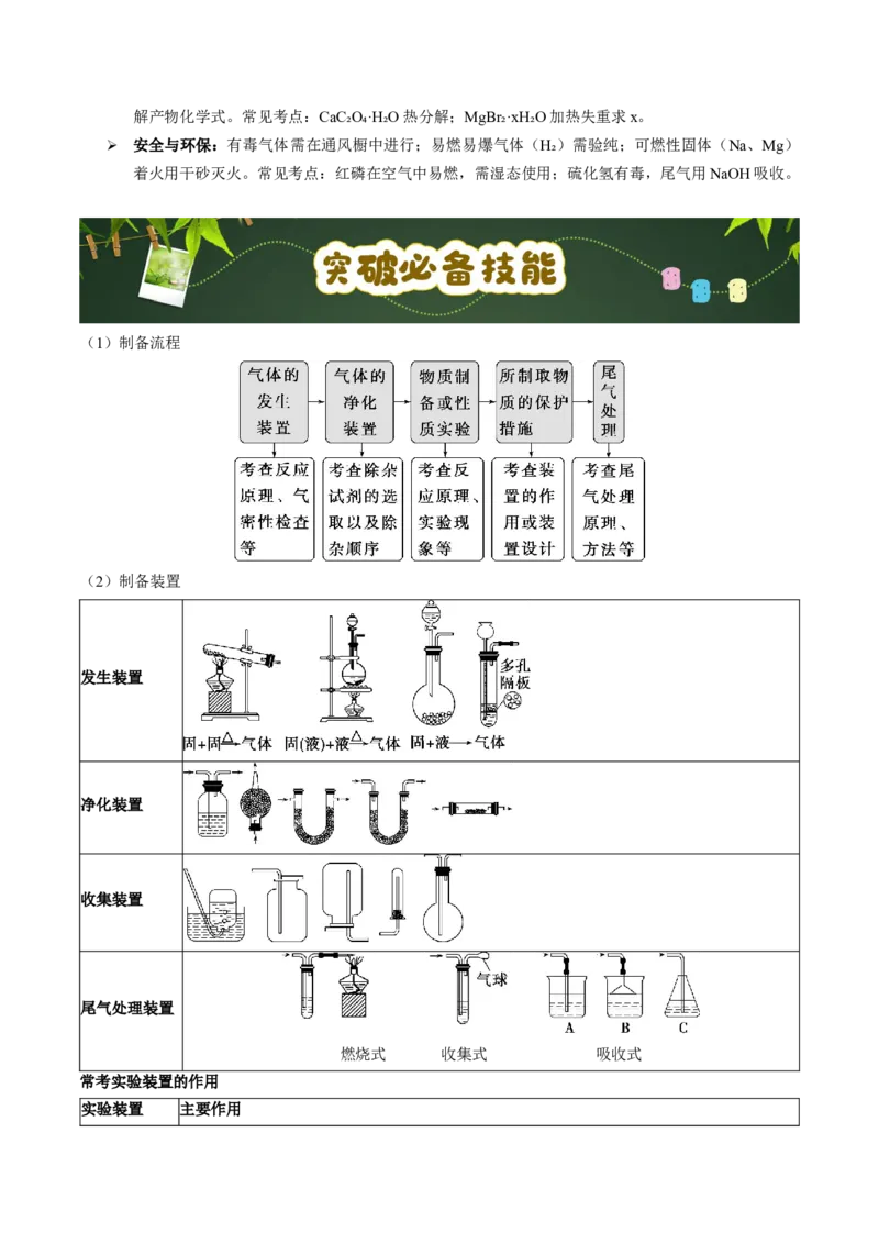 《第21天押实验•无机物制备：气体制备→净化→性质验证→尾气处理的“全链条”（教师版）_高考一二三轮复习_化学_2027年高考化学专项复习》第7页预览