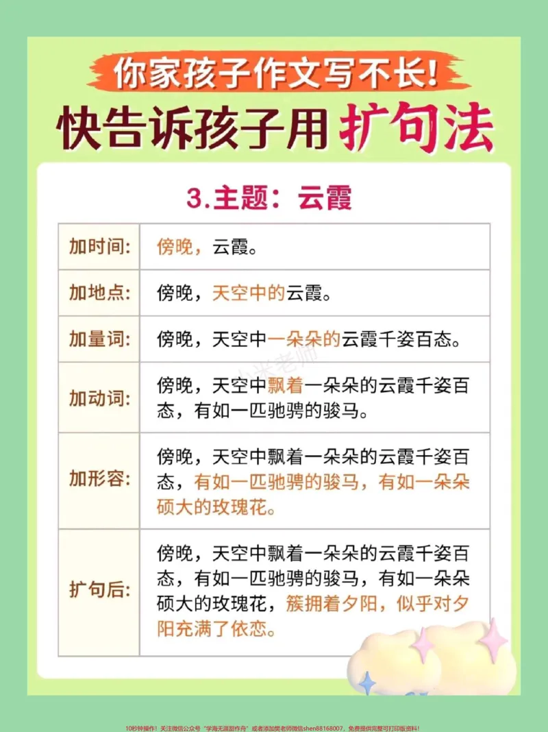 《#家长收藏孩子受益#作文#扩句法写作文#好好学习家长为孩子保存练习_最新小学1-9年级各科+幼升小+综合类学习资源汇总包_价值20万元！最新小学1-9年级各科+幼升小+综合类学习资源汇总包》第7页预览