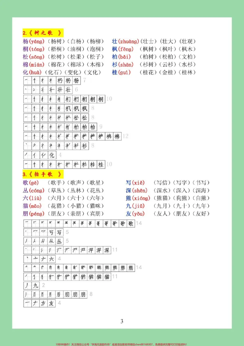 《#每天学习一点点#二年级语文#生字#开学季二年级家长为孩子保存学习，学期必备。》第4页预览