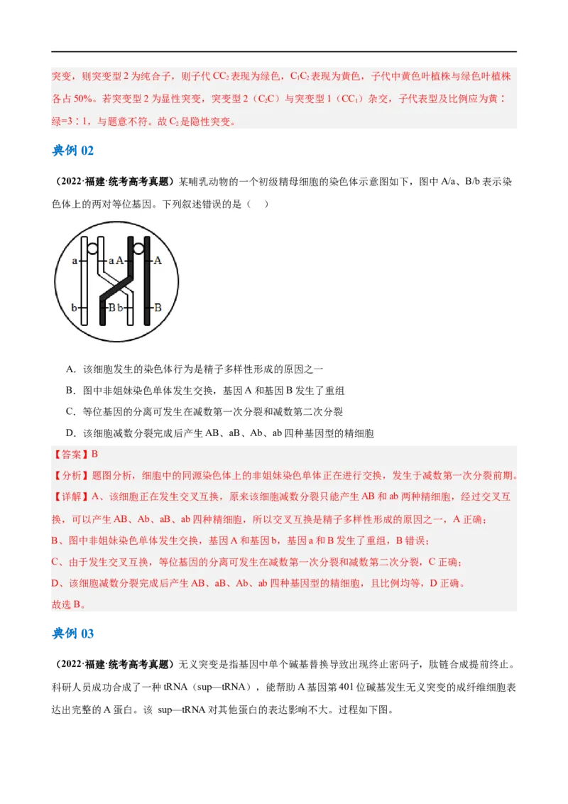 《专题06变异与进化（讲义）（解析版）_初高中资料库_高中资料库（转存避免链接过期失效）_高中生物》第5页预览