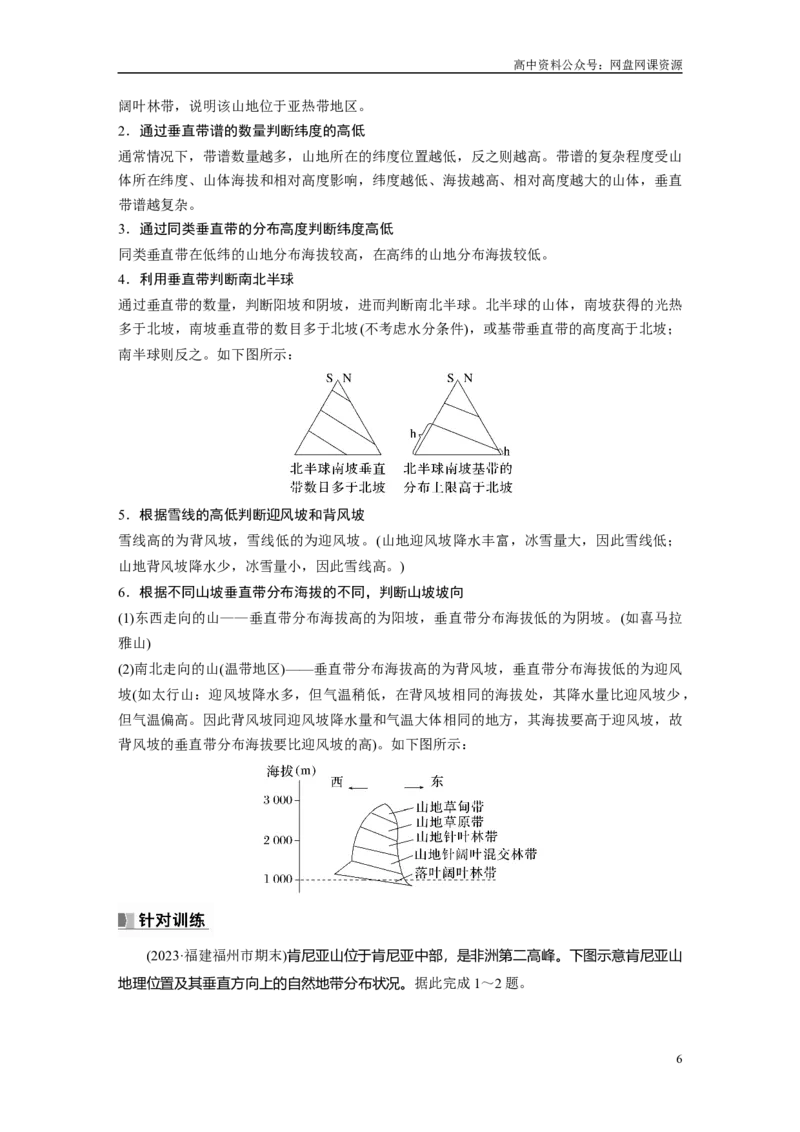 《2024年高考地理一轮复习（新人教版）第1部分　第6章　第2讲　课时39　垂直地域分异规律_初高中资料库_高中资料库（转存避免链接过期失效）_高中地理》第6页预览
