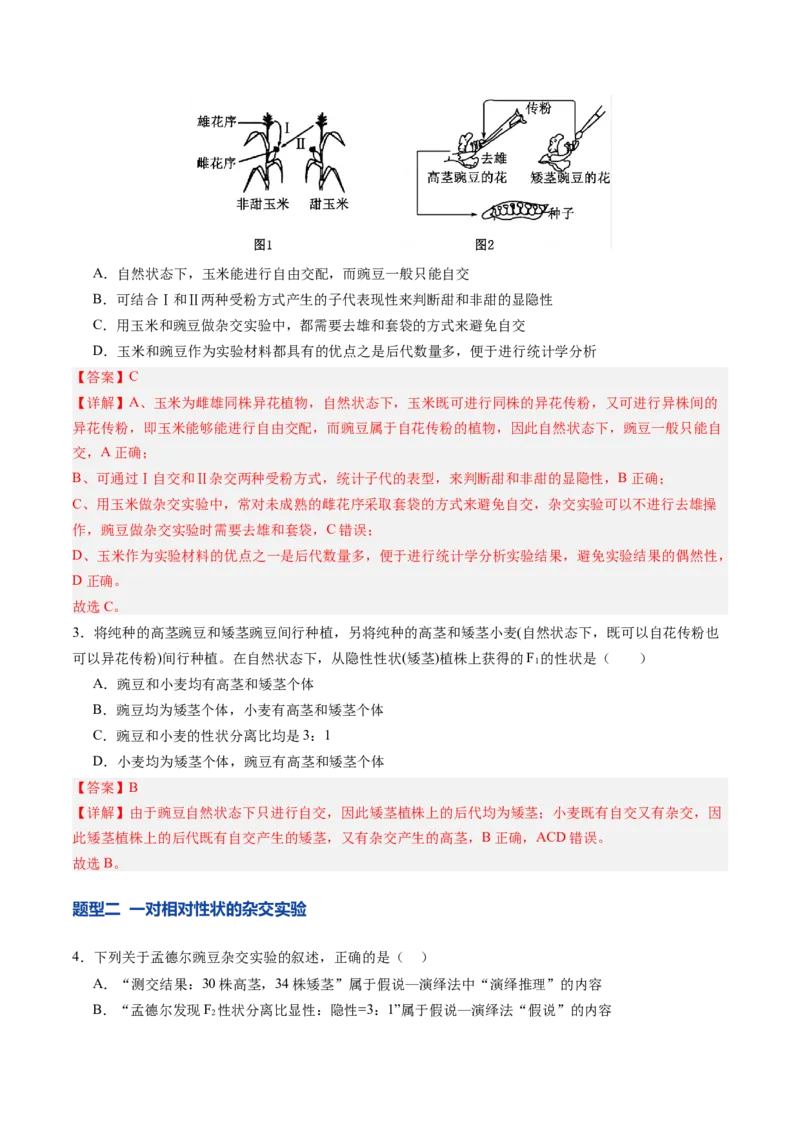 《第15讲分离定律（专项训练）（四川专用）（教师版）_高考一二三轮复习_生物_2026年高考生物一轮_2026年高考生物一轮课件+讲义+练习（四川专用）-G335》第2页预览