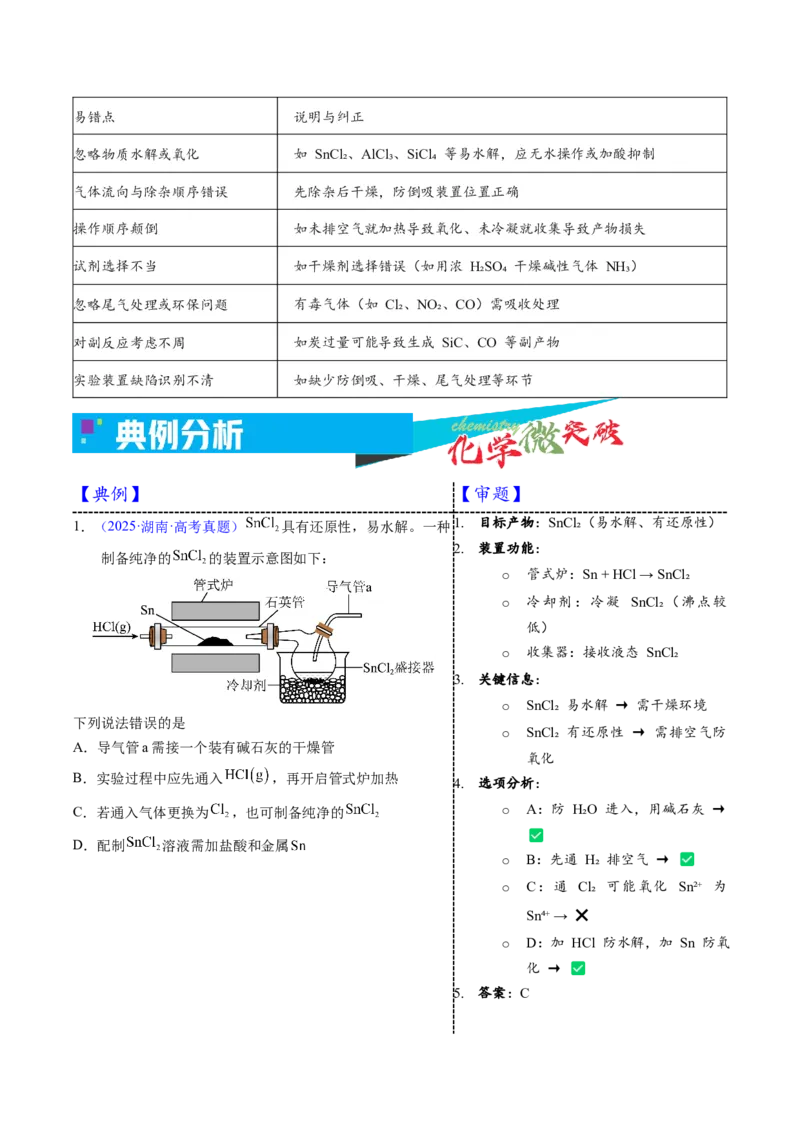 《4-3无机物制备实验（选择题）（学生版）_高考一二三轮复习_化学_2026年-化学高考专项复习_22026年高考化学培优微突破讲义（全国通用）》第3页预览