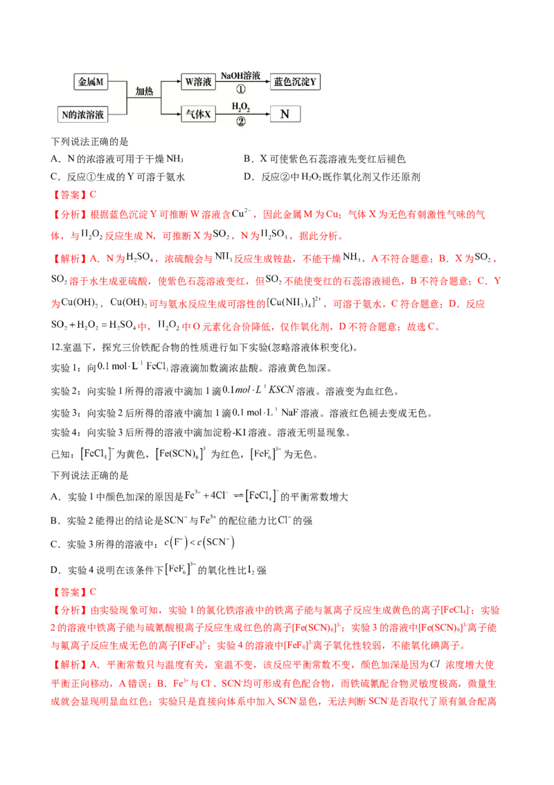 《2027年高考化学一轮复习月度滚动测试02（全国通用）（全解全析）_高考一二三轮复习_化学_2027年高考化学一轮_2027年高考化学一轮复习讲义+练习+课件（新教材新高考）-G55_2027版》第6页预览
