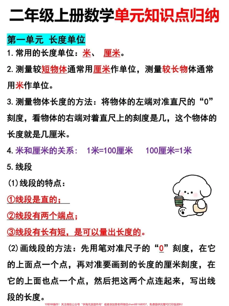 《二年级上册数学单元知识点归纳。二年级上册数学知识点汇总，老师给大家整理出来了。家长给孩子打印一份出来学习。都是考试常考必考知识点，有电子版可打印，家长快给孩子打印出来学习吧！#知识点总结#二年级数学#必考考点@qunju888.com小助手》第2页预览