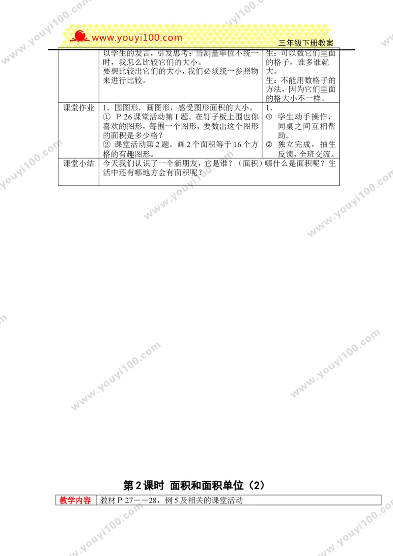 《第二单元长方形和正方形的面积_26春小学语数英道科各版本《课件+教案》_26春各版本数学《课件+教案》1-6年级下册_26春西师大版数学1-6年级下册教案课件PPT_25春（XSD）三数下教案课件》第2页预览