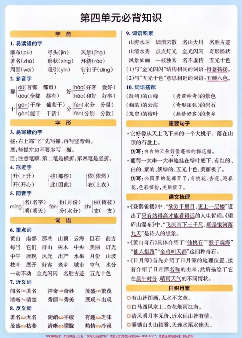 《二年级语文上册重点必背知识。二年级语文上册1-8单元重点知识，考试都会必考的知识点，家长收藏让孩子每天读一读记一记#必备知识#二年级#二年级语文#家长收藏孩子受益#知识点总结》第5页预览