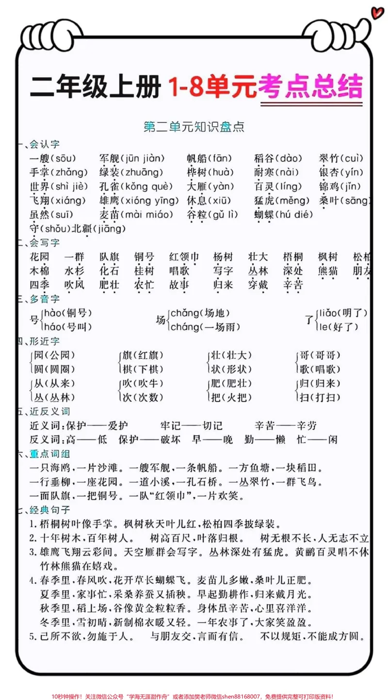 《二年级上册语文知识点总结。#二年级上册语文#二年级语文上册知识归纳#知识点总结》第2页预览