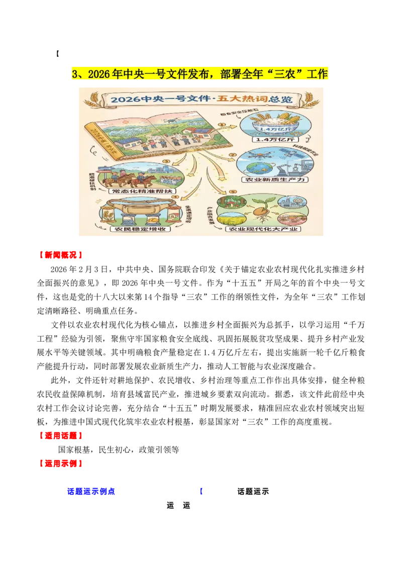 《专题202月最新热点作文素材精选01（春节假期出行+“三农“工作+海南自贸港等）_高考一二三轮复习_语文_2026年-语文专项复习_2026年高考语文作文写作核心技法指导（全国通用）-G393_资料》第5页预览