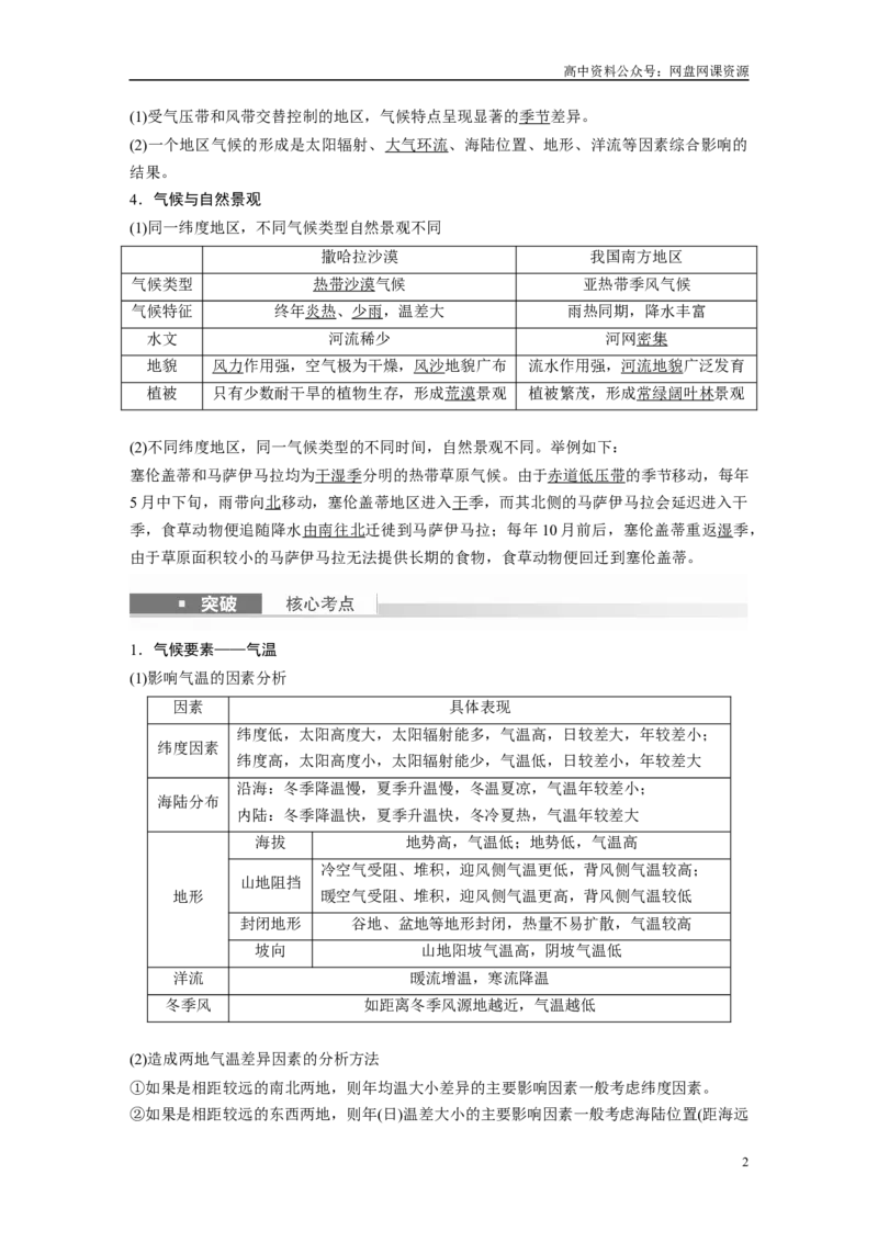 《2024年高考地理一轮复习（新人教版）第1部分　第3章　第4讲　课时18　影响气候的主要因素_初高中资料库_高中资料库（转存避免链接过期失效）_高中地理》第2页预览