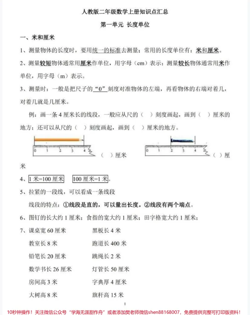 《二年级上册数学知识点汇总》第1页预览