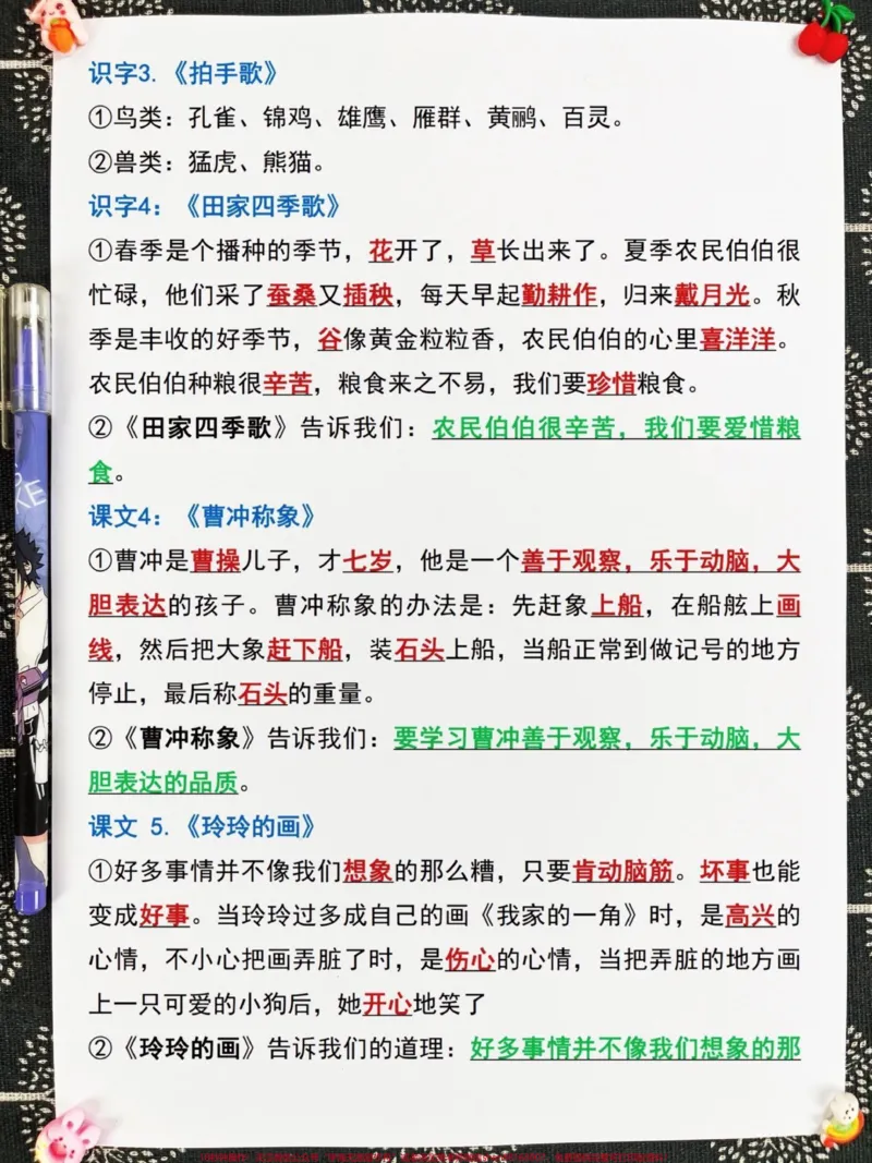 《二年级语文上册重点知识点总结,老师精心整。整理,家长给孩子打印出来学习一下!#一升二#二年级语文#二年级语文中心思想_最新小学1-9年级各科+幼升小+综合类学习资源汇总包》第3页预览