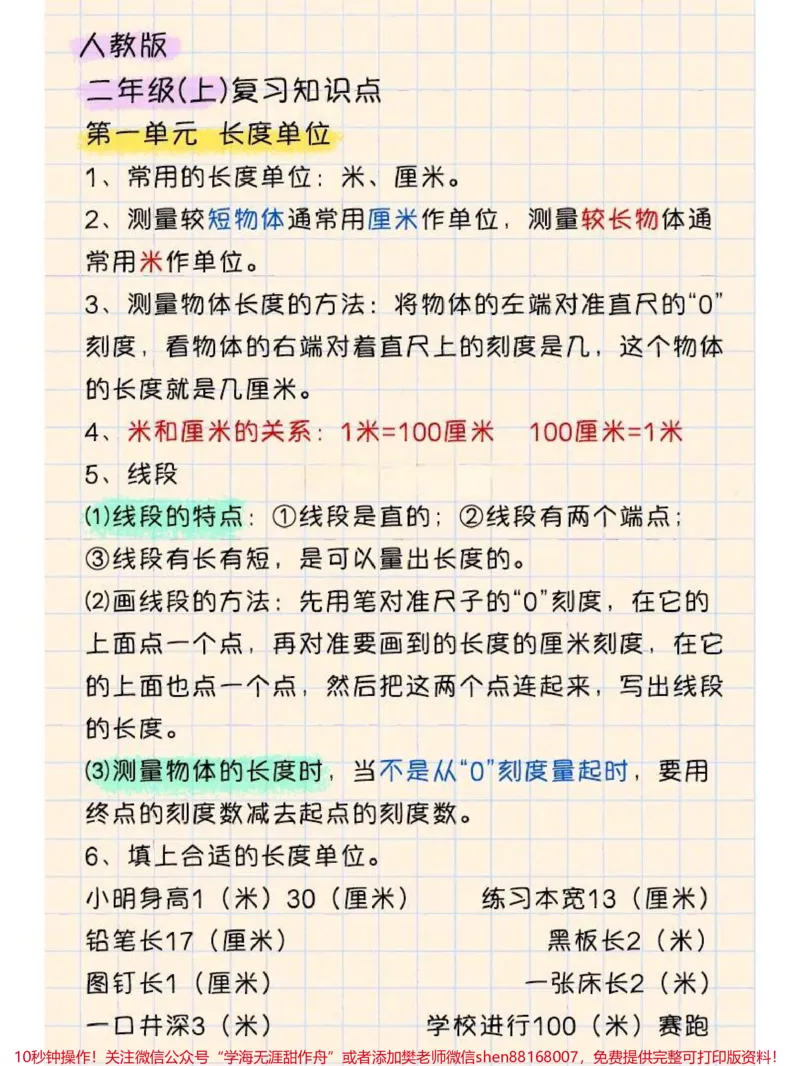 《二年级上册数学知识点#小学数学#知识点总结》第1页预览