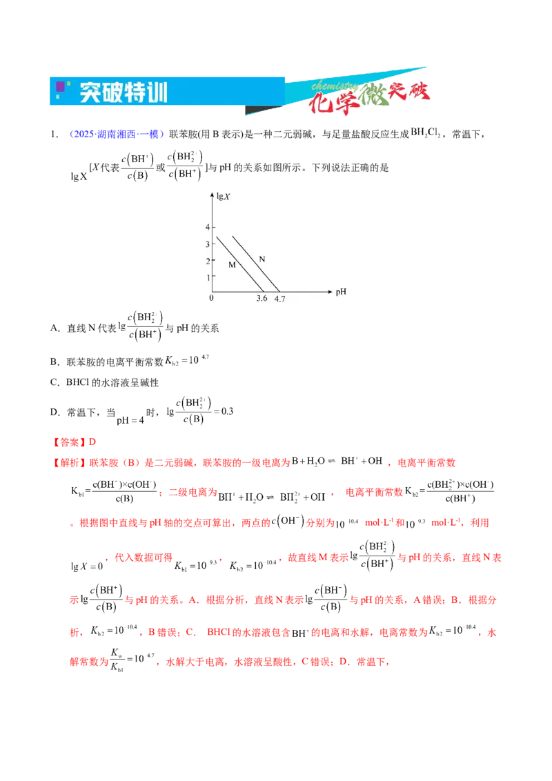 《3-10离子浓度对数函数图像（教师版）_高考一二三轮复习_化学_2026年-化学高考专项复习_22026年高考化学培优微突破讲义（全国通用）》第5页预览