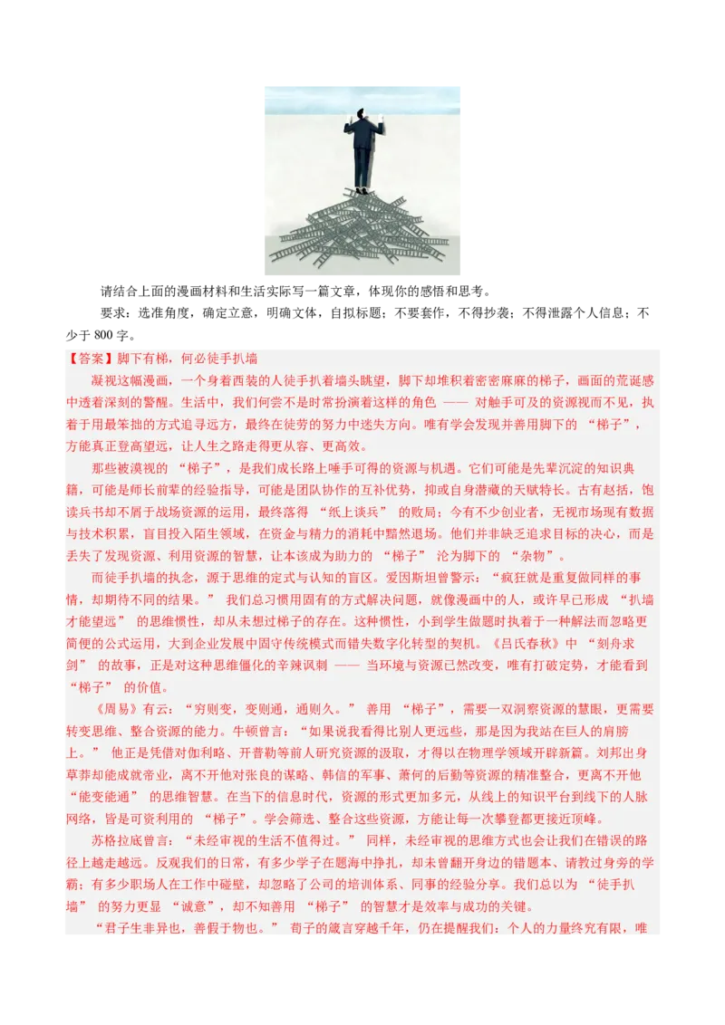 《专项训练08写作（全国通用）（教师版）_高考一二三轮复习_语文_2026年-语文一轮复习_2026年高考语文一轮复习考点精讲精练（新高考通用）-G58_2026版》第6页预览