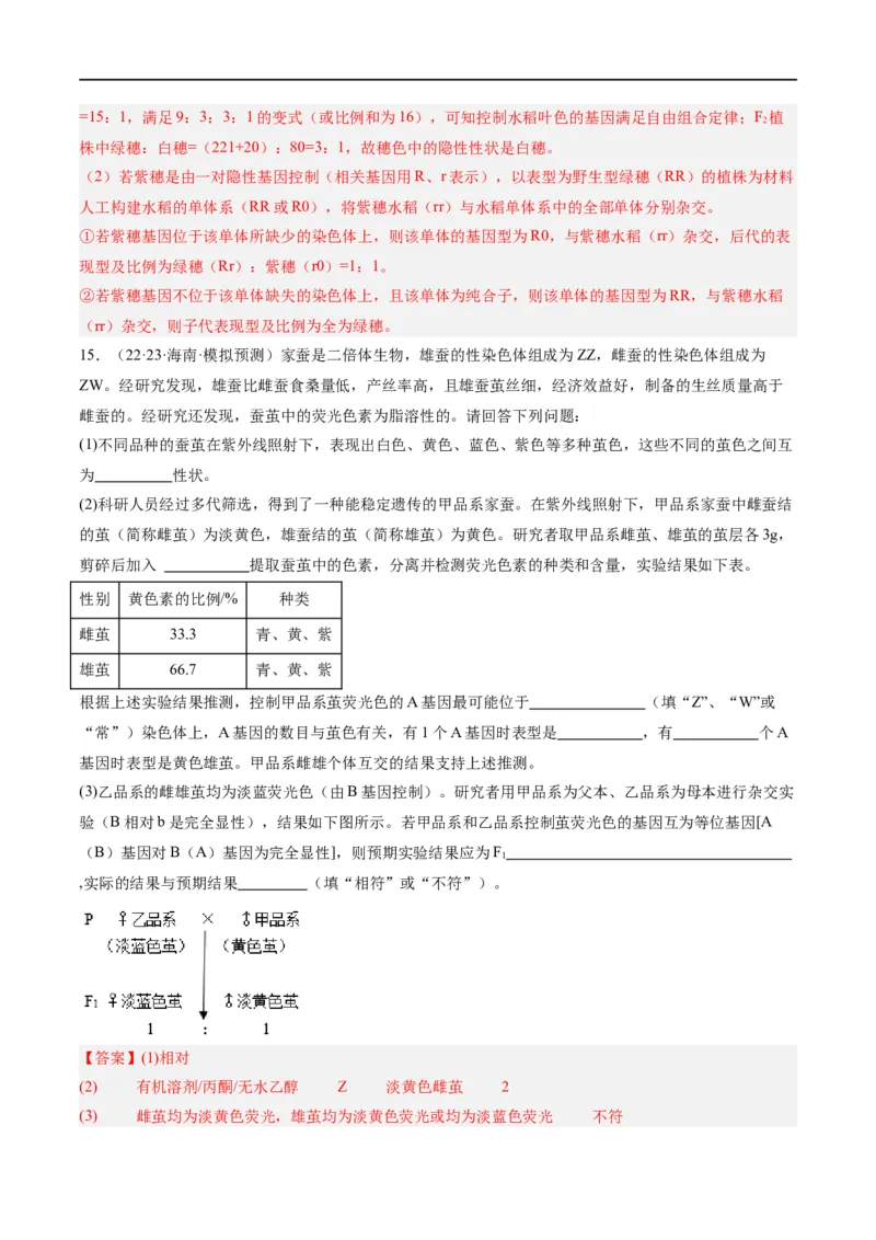《专题04遗传的基本规律和人类遗传病（分层练）（解析版）_初高中资料库_高中资料库（转存避免链接过期失效）_高中生物》第10页预览