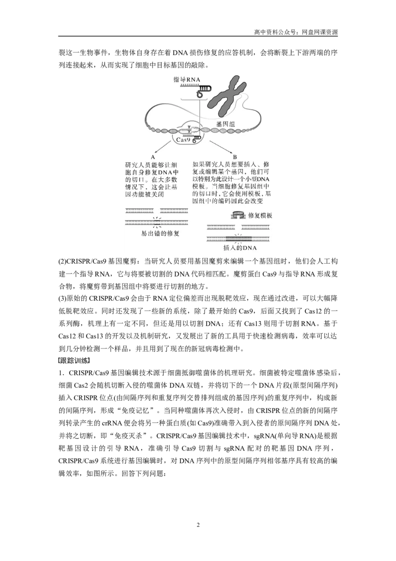 《2024年高考生物一轮复习（新人教版）第10单元　解惑练5　CRISPRCas9技术_初高中资料库_高中资料库（转存避免链接过期失效）_高中生物》第2页预览