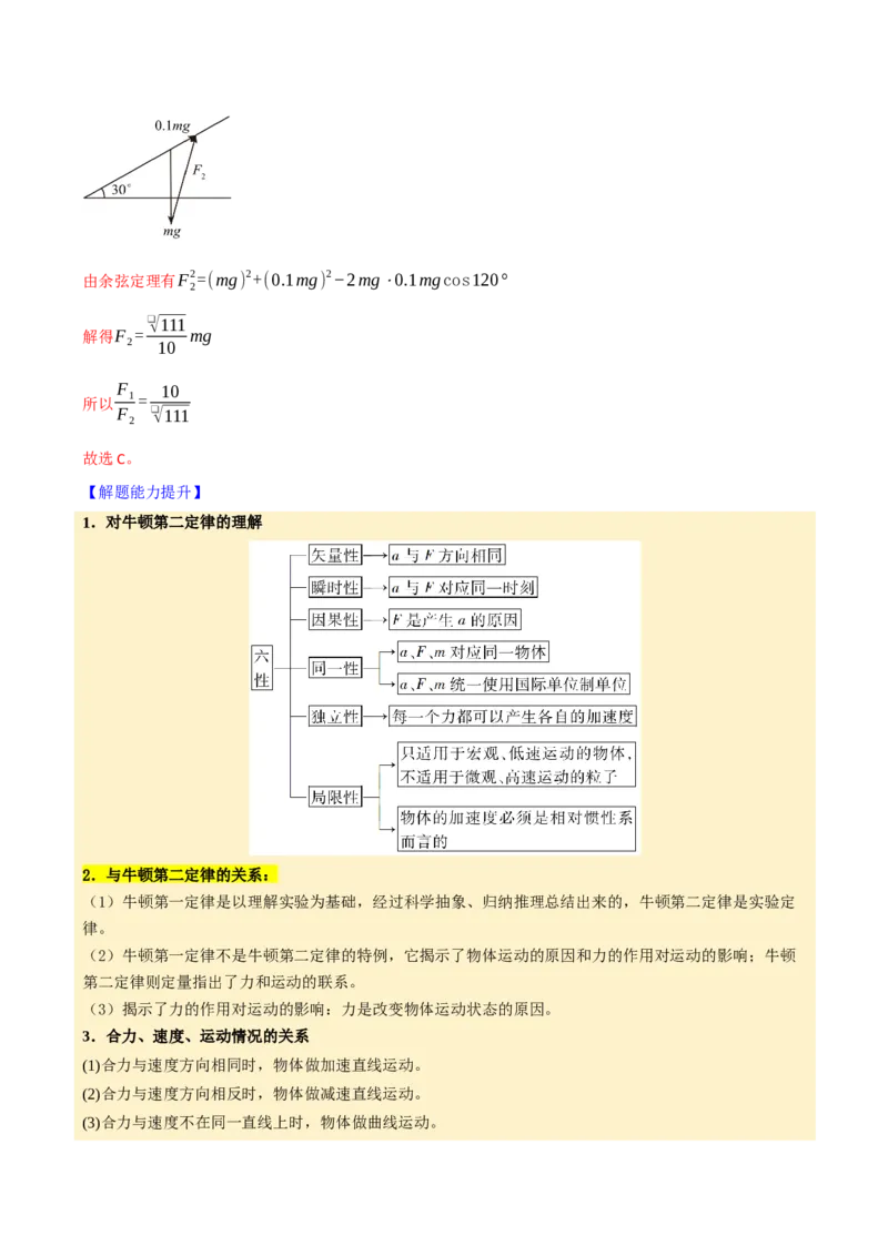 《第13讲牛顿定律基础（举一反三讲义）（全国通用）（教师版）(1)_高考一二三轮复习_物理_2026年-物理高考专项复习_2026年高考物理举一反三系列（新高考通用）-G249_资料_2026版》第7页预览