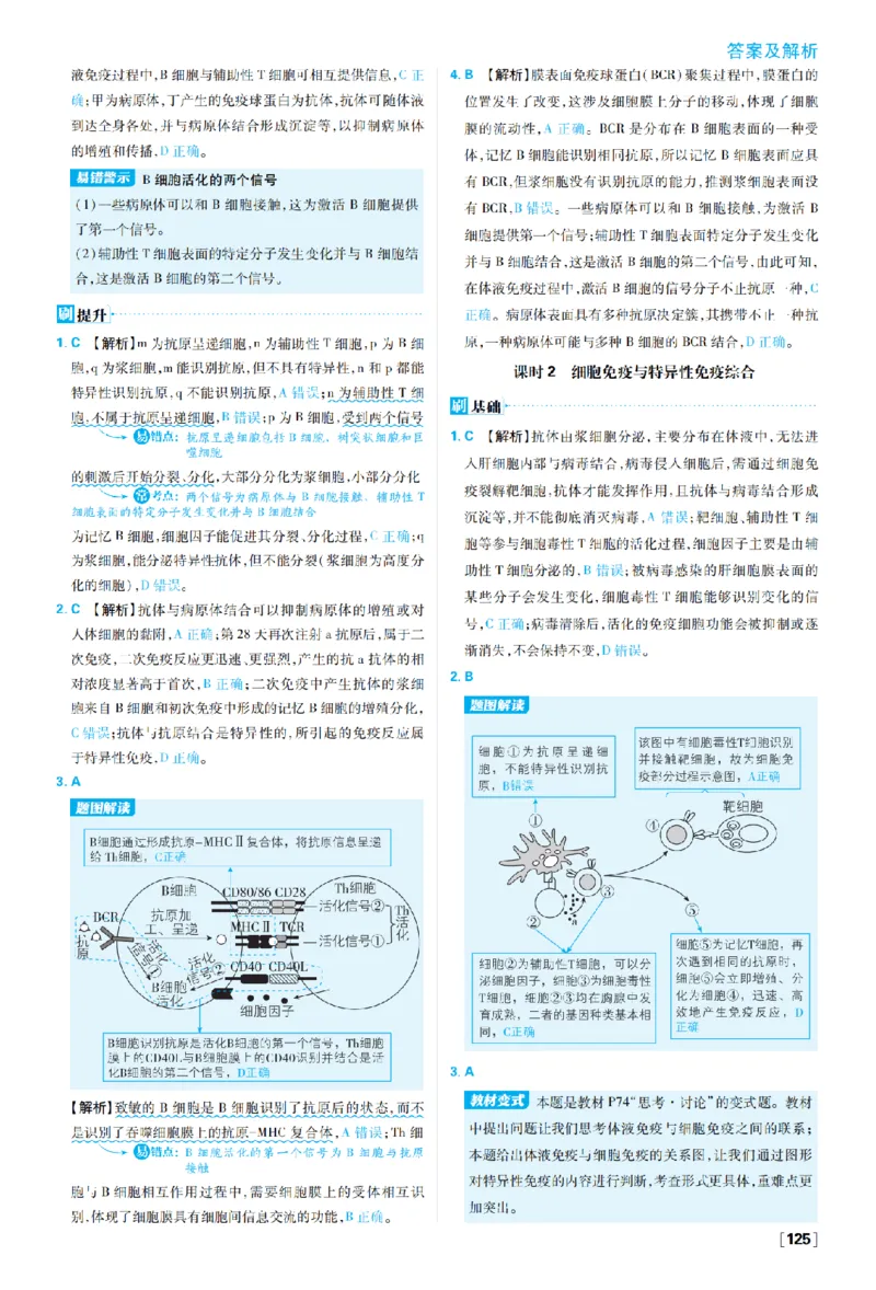 《第4章免疫调节_2027高中必刷题_必刷题2027_2027高一高二必刷题_生物_生物选择性必修一人教版_生物选择性必修1_图书答案》第3页预览