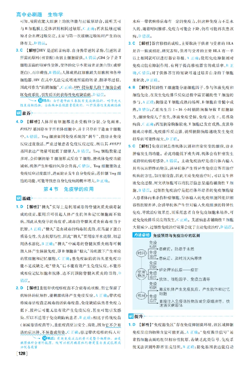 《第4章免疫调节_2027高中必刷题_必刷题2027_2027高一高二必刷题_生物_生物选择性必修一人教版_生物选择性必修1_图书答案》第6页预览
