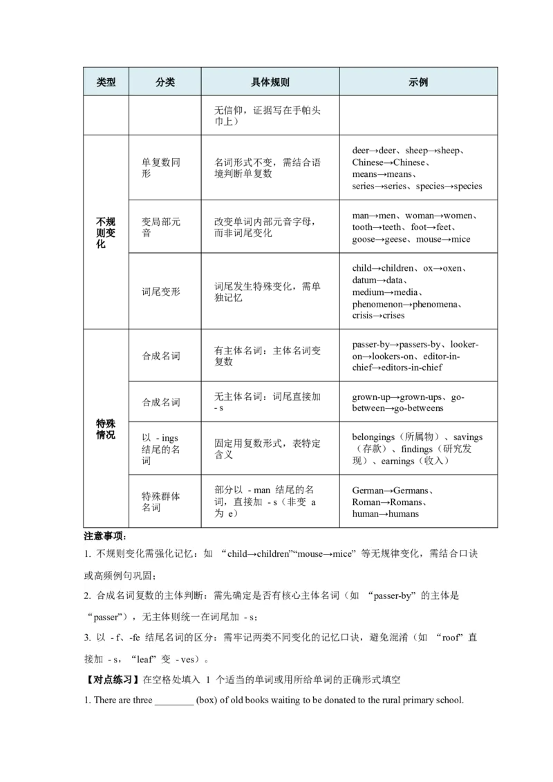 《第14讲名词（学生版）_高考一二三轮复习_英语_2026年-英语高考专项复习_292026届高考英语核心语法重难点专项突破（全国通用）》第4页预览