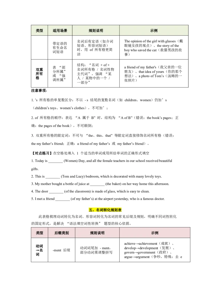《第14讲名词（学生版）_高考一二三轮复习_英语_2026年-英语高考专项复习_292026届高考英语核心语法重难点专项突破（全国通用）》第7页预览