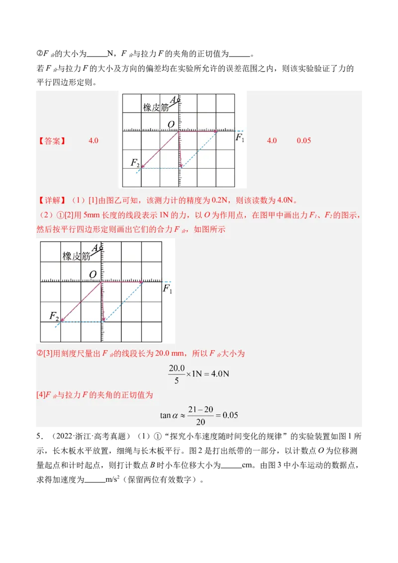 《第13讲实验3探究两个互成角度的力的合成规律-（练习）（教师版）_高考一二三轮复习_物理_2026年_2026年高考物理一轮复习精讲精练-G367(1)_资料》第5页预览