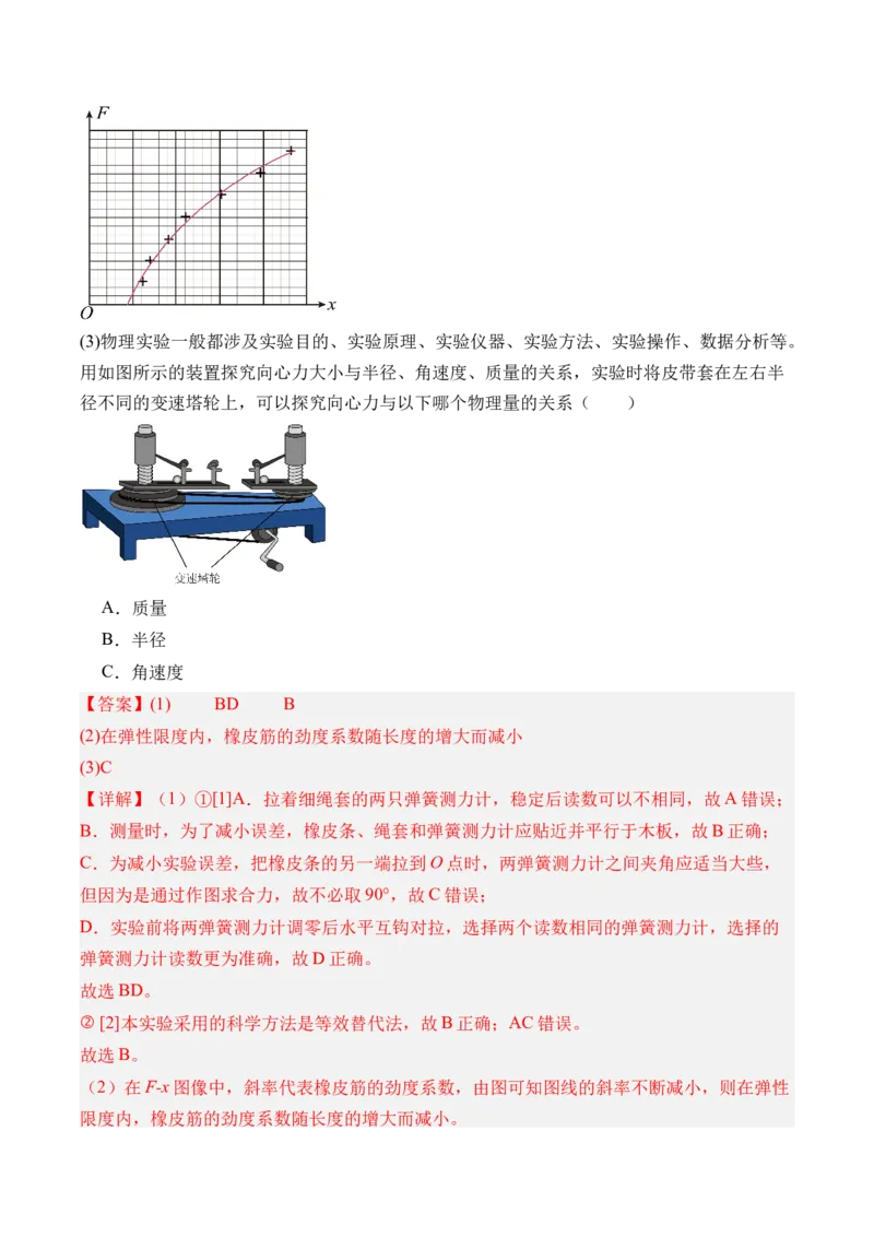 《第13讲实验3探究两个互成角度的力的合成规律-（练习）（教师版）_高考一二三轮复习_物理_2026年_2026年高考物理一轮复习精讲精练-G367(1)_资料》第9页预览
