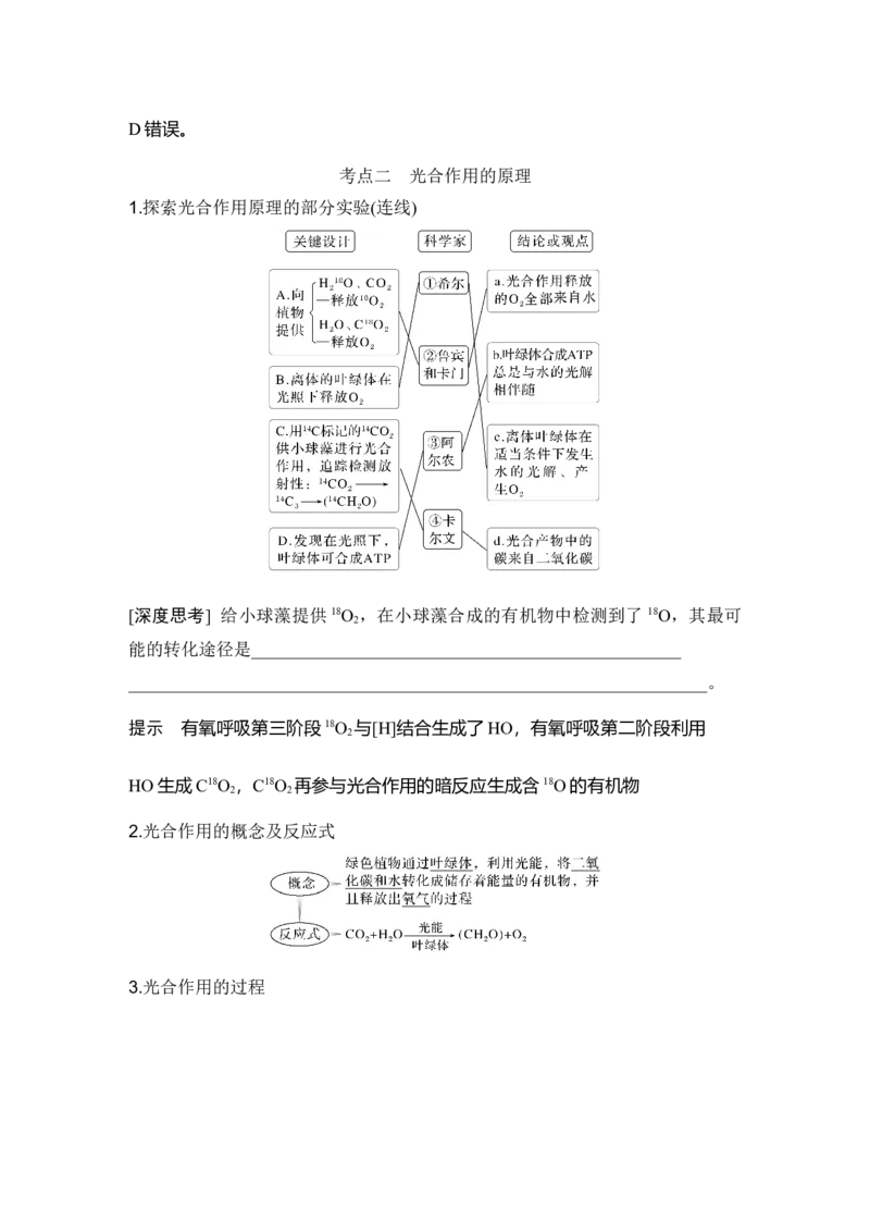 《第10讲捕获光能的色素和结构及光合作用的原理_高考一二三轮复习_生物_2027年高考生物一轮_12027年高考生物一轮复习讲义（考点详解）》第6页预览
