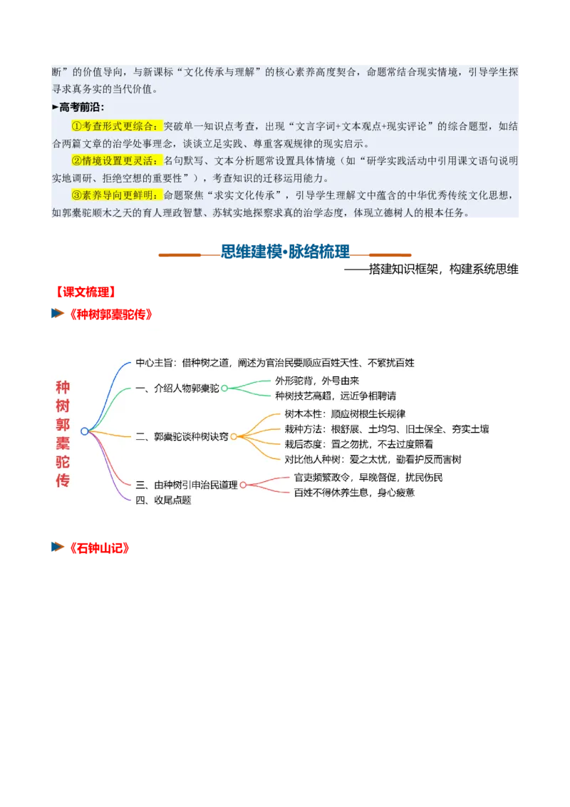 《第10讲顺情体察事理，求实摒弃虚言（《种树郭橐驼传》《石钟山记》）（复习讲义）（全国通用）（学生版）_高考一二三轮复习_语文_2027年一轮语文更新啦_2027版》第3页预览