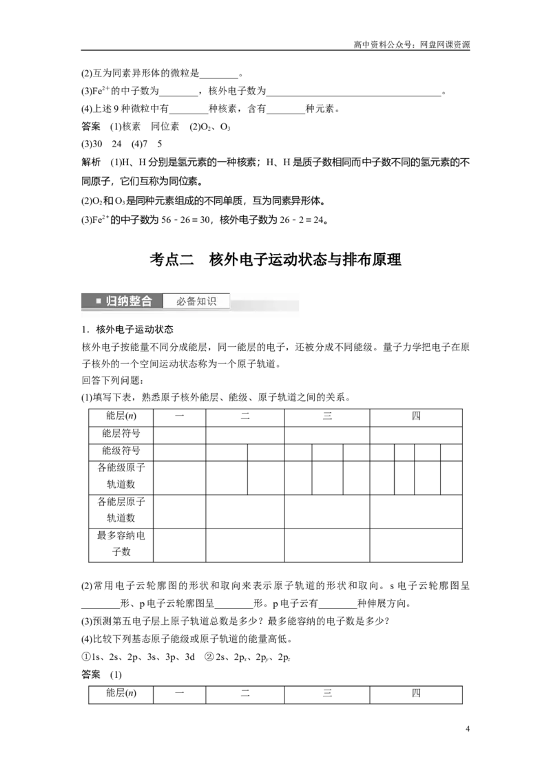 《2024年高考化学一轮复习（新高考版）第6章第30讲　原子结构　核外电子排布规律_初高中资料库_高中资料库（转存避免链接过期失效）_高中化学》第4页预览