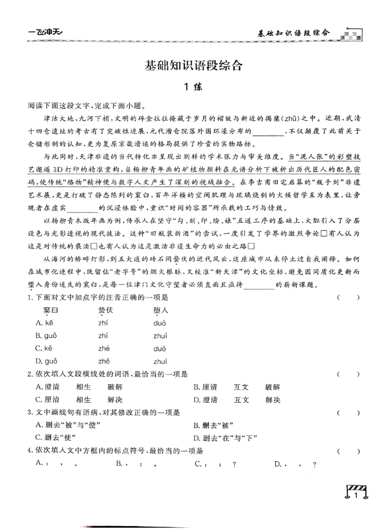 《新编专练_2026秋初中教辅合集_2027《一飞冲天•中考专项精品试题分类》（中考）（7科全）_2027《一飞冲天•中考专项精品试题分类》（中考）（语文）》第3页预览