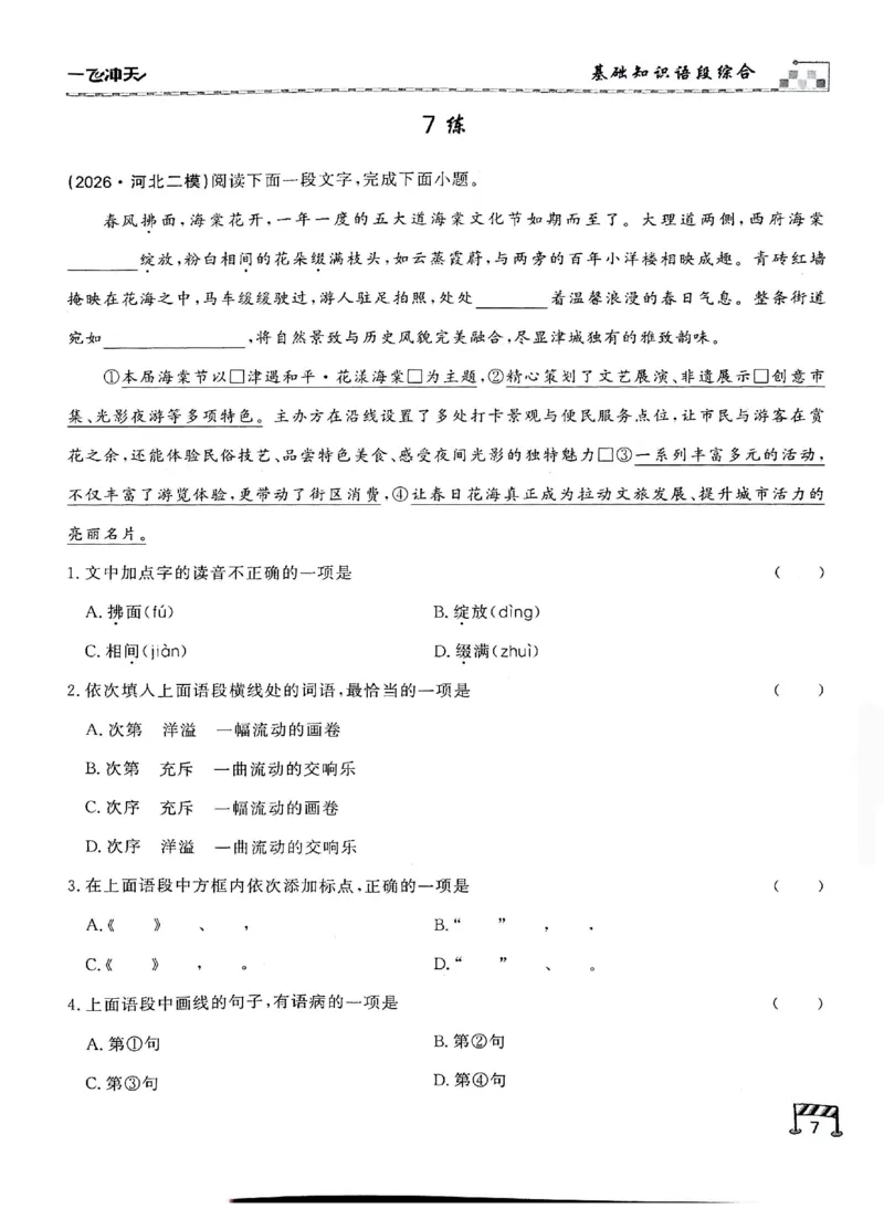 《新编专练_2026秋初中教辅合集_2027《一飞冲天•中考专项精品试题分类》（中考）（7科全）_2027《一飞冲天•中考专项精品试题分类》（中考）（语文）》第9页预览