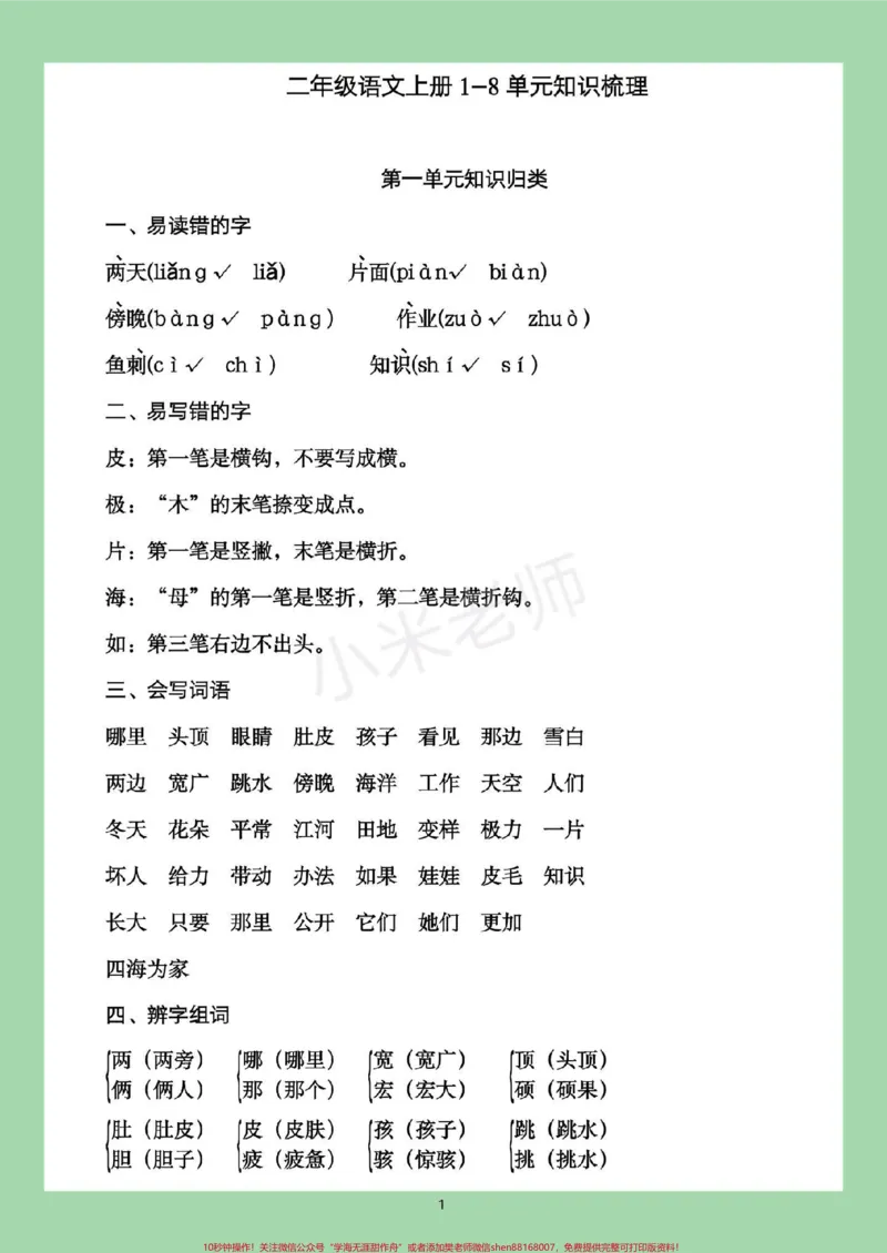 《#必考考点#家长收藏孩子受益#二年级语文#全册知识点家长一定要为孩子保存晨读，这些都是考点》第2页预览