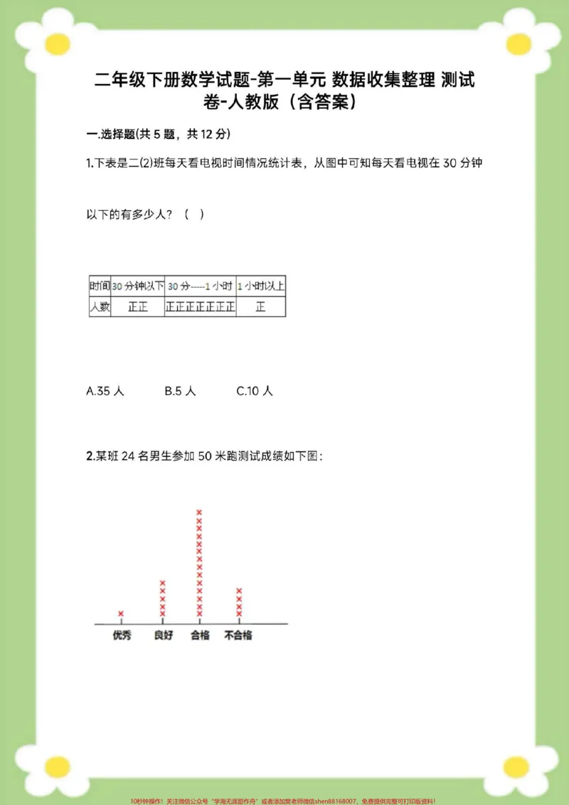 《二年级下册数学第一单元测试。必考题易错题#一年级数学#必考考点单元测试#必考考点#学习#开学季_最新小学1-9年级各科+幼升小+综合类学习资源汇总包》第2页预览