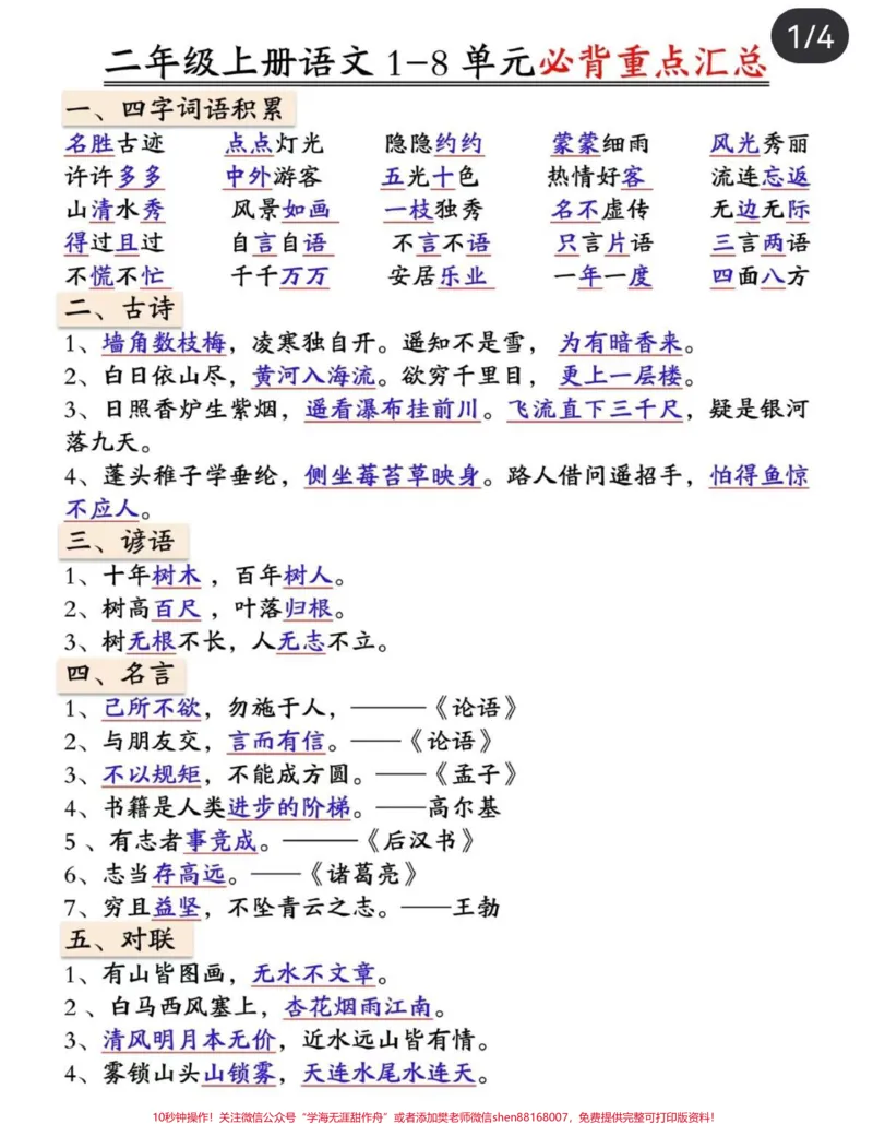 《二年级必备重点汇总#小学语文#知识点总结_最新小学1-9年级各科+幼升小+综合类学习资源汇总包_价值20万元！最新小学1-9年级各科+幼升小+综合类学习资源汇总包》第1页预览