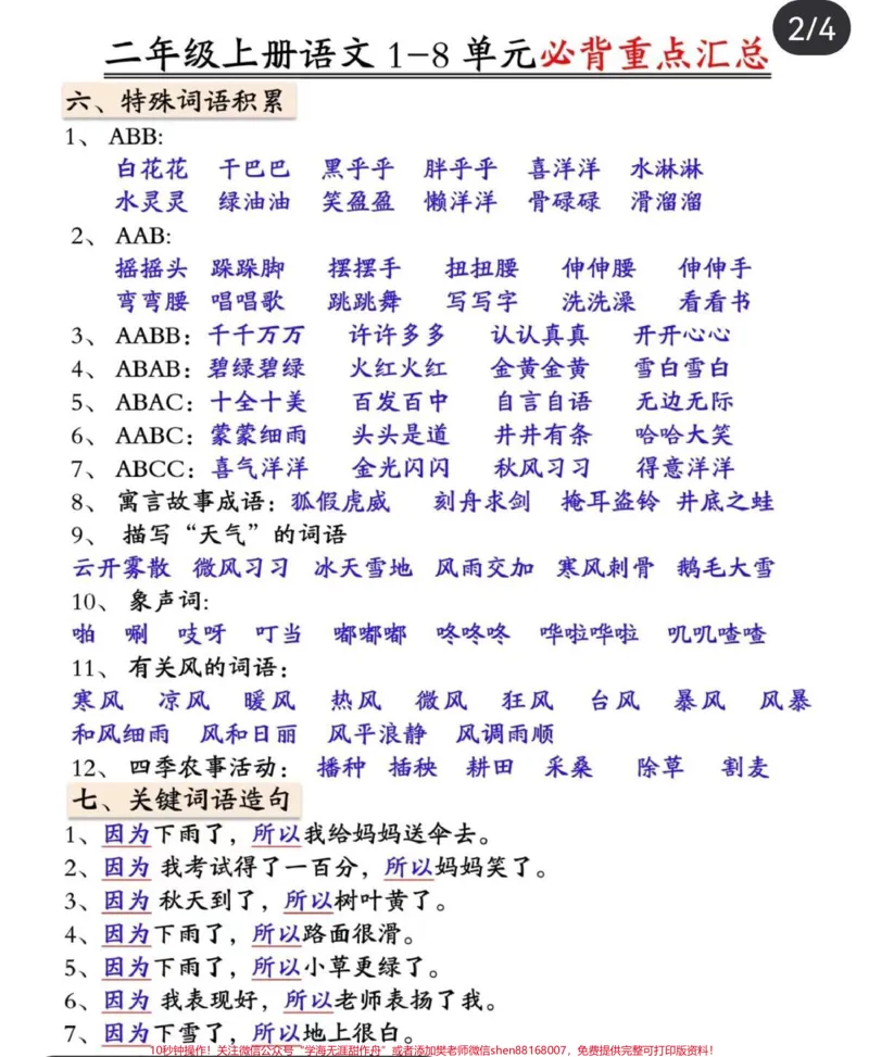 《二年级必备重点汇总#小学语文#知识点总结_最新小学1-9年级各科+幼升小+综合类学习资源汇总包_价值20万元！最新小学1-9年级各科+幼升小+综合类学习资源汇总包》第2页预览