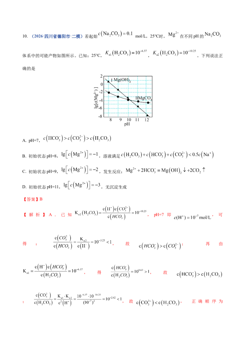 《专题08化学平衡及电解质溶液中粒子浓度变化图像分析（4大题型）（四川专用）（教师版）(1)_高考一二三轮复习_化学_2027年高考化学专项复习_2026版》第10页预览