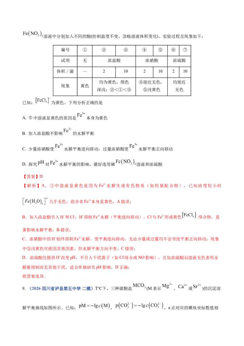 《专题08化学平衡及电解质溶液中粒子浓度变化图像分析（4大题型）（四川专用）（教师版）(1)_高考一二三轮复习_化学_2027年高考化学专项复习_2026版》第8页预览