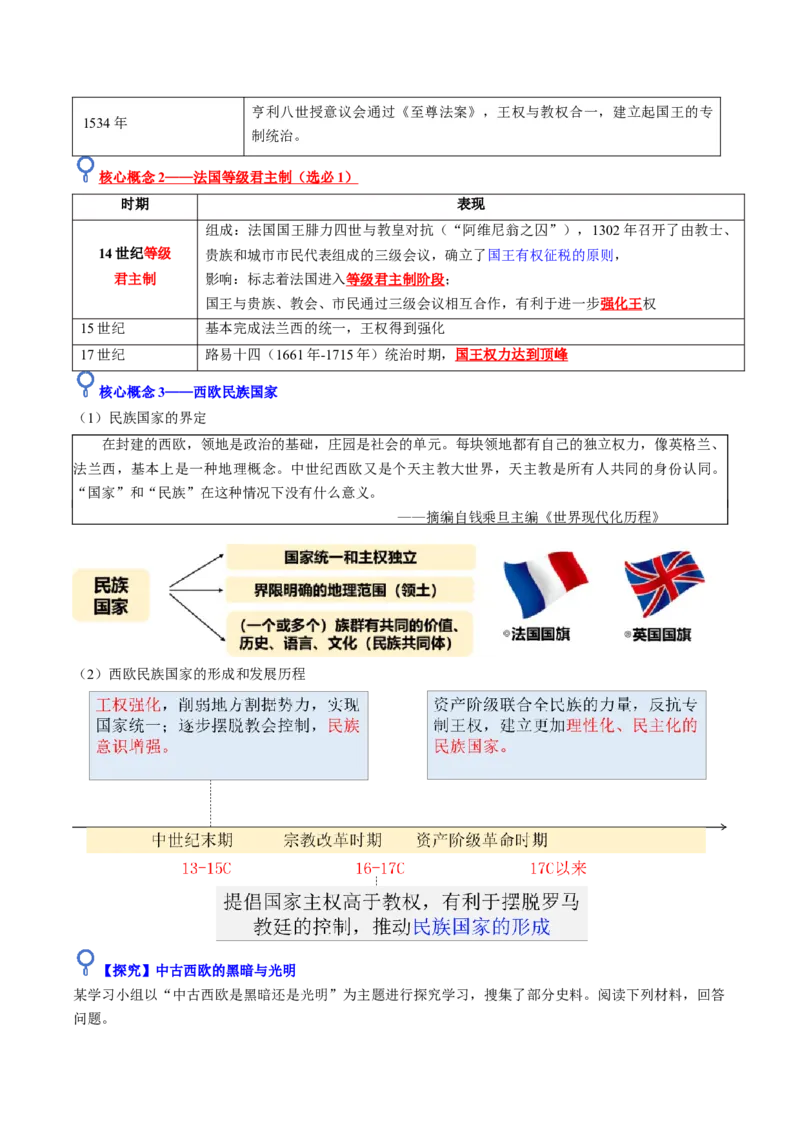 《第22讲中古时期的世界（复习讲义）（全国通用）（学生版）_高考一二三轮复习_历史_2026年_2026年高考历史一轮复习讲义+练习+课件（新教材新高考）-G55_2026版_模块四世界古代史》第8页预览
